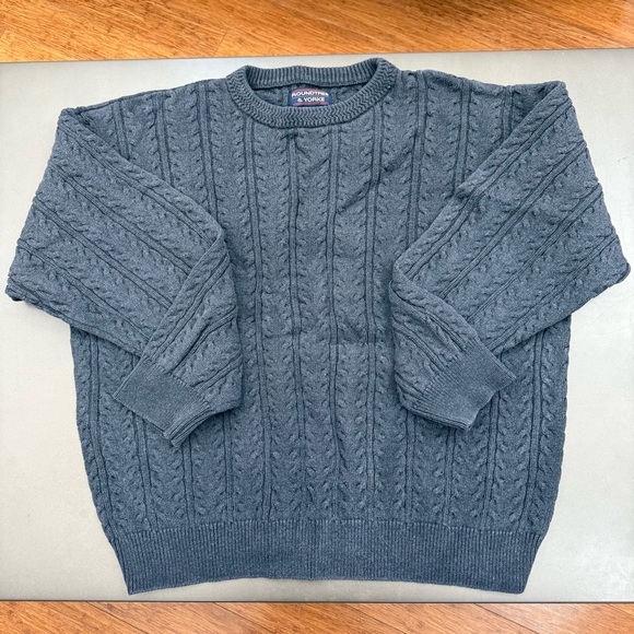 Roundtree & Yorke Dark Gray/Grey Cable Knit Knitted Sweater - Size XXL - Picture 1 of 2